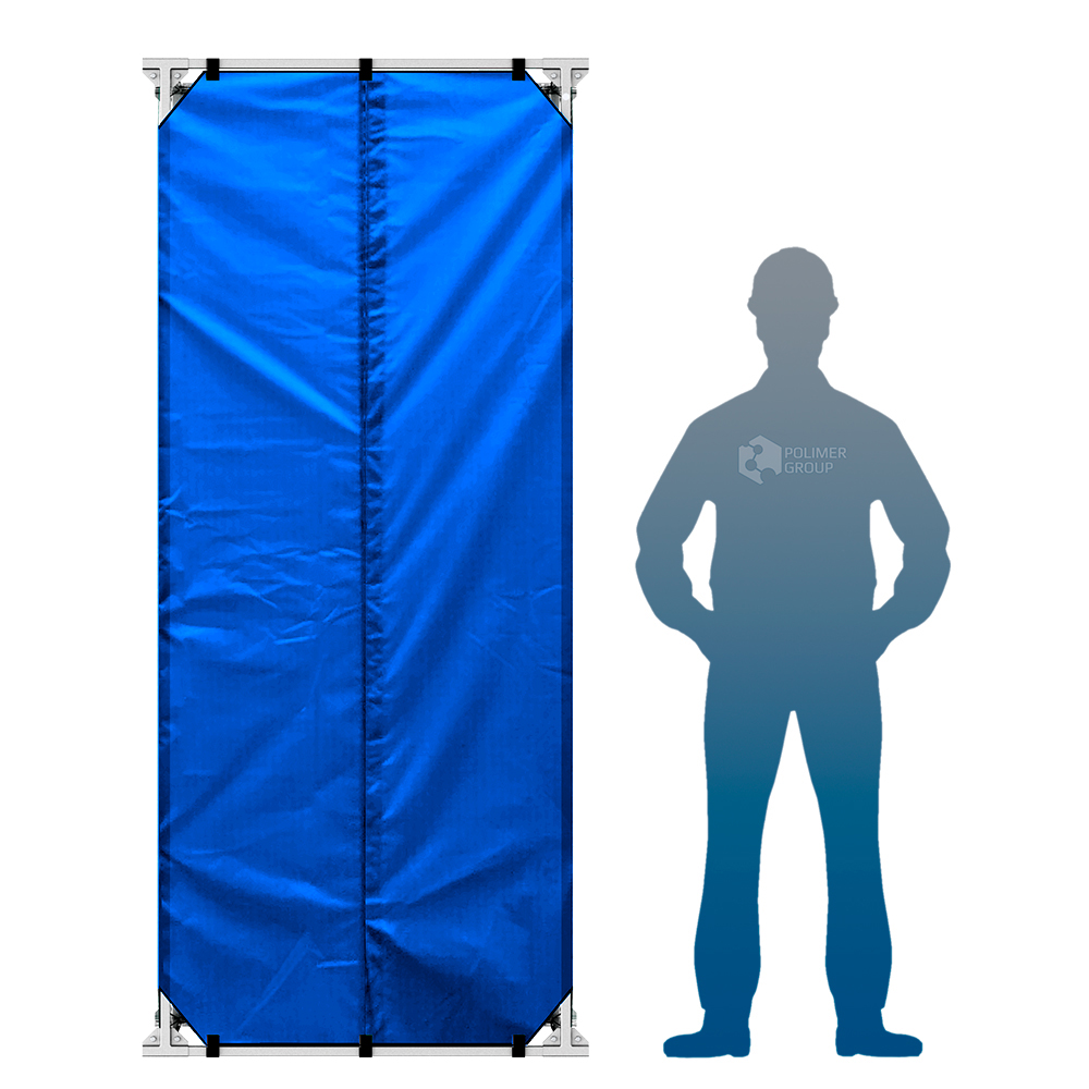 Разборная душевая кабина для дачи синего цвета фото с человеком