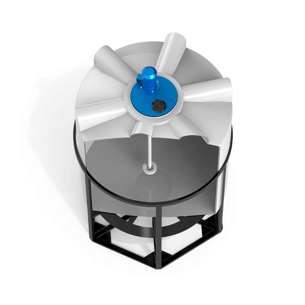 Емкость K 3000 литров с турбинной мешалкой Микс DSL фото сверху в разрез