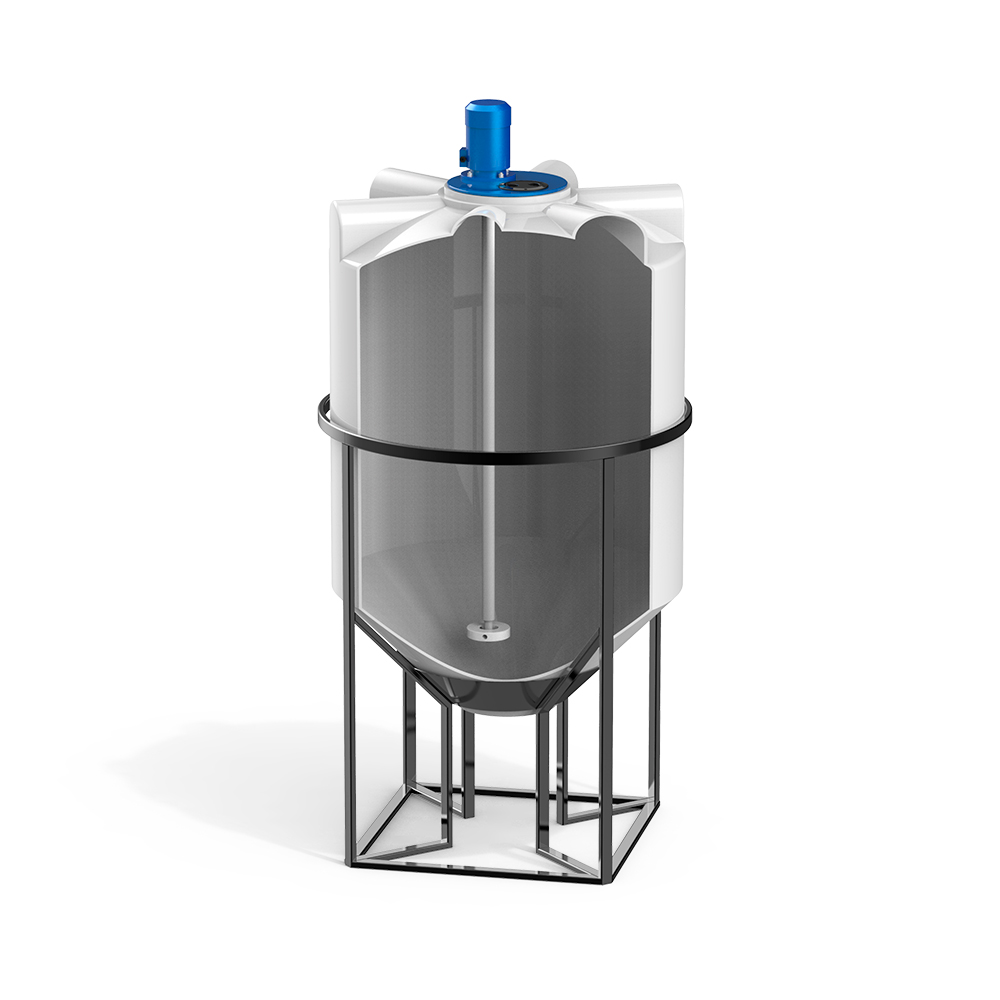 Емкость K 1000 литров с турбинной мешалкой Микс DSL фото в разрез