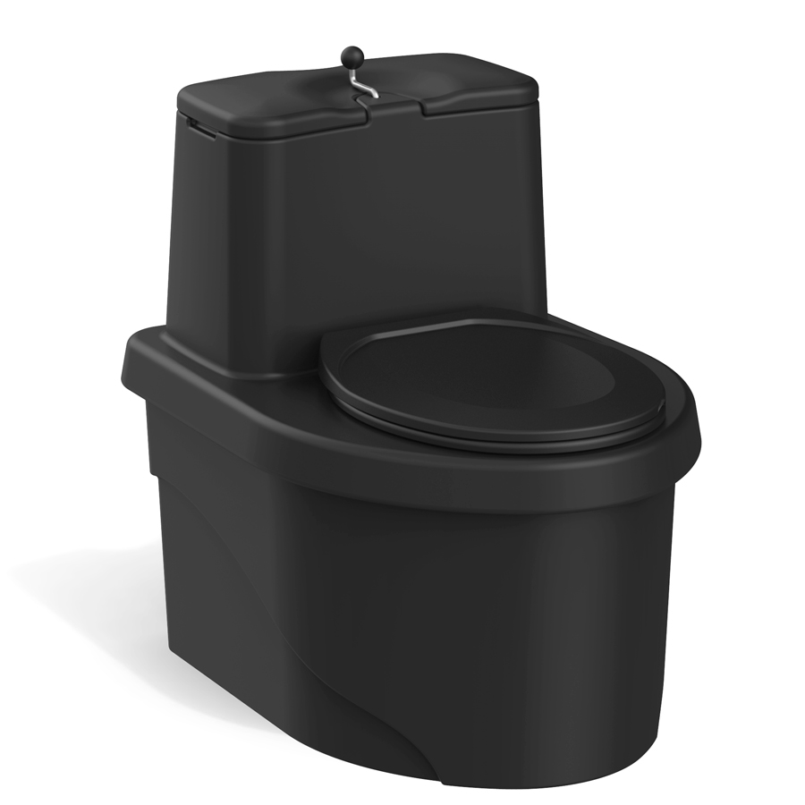 Торфяной биотуалет «РОСА» PREMIUM чёрного цвета