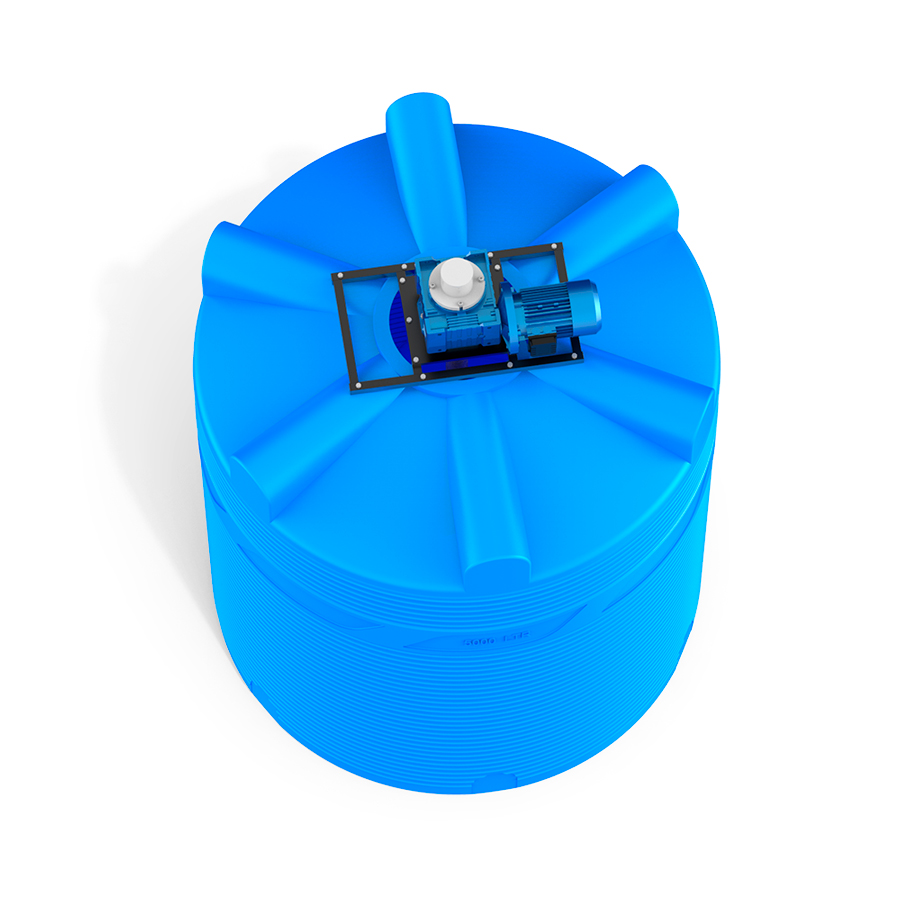 Емкость V 5000 литров с мешалкой для вязких жидкостей фото 2 вид сверху