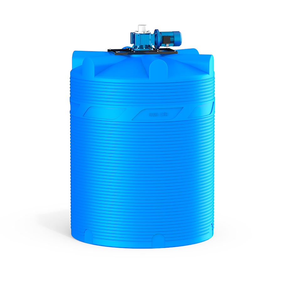 Емкость V 6000 литров с мешалкой для вязких жидкостей фото 1 вид спереди