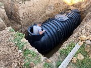 Подземная модульная емкость DL 9000 литров - В котловане со снятыми горловинами