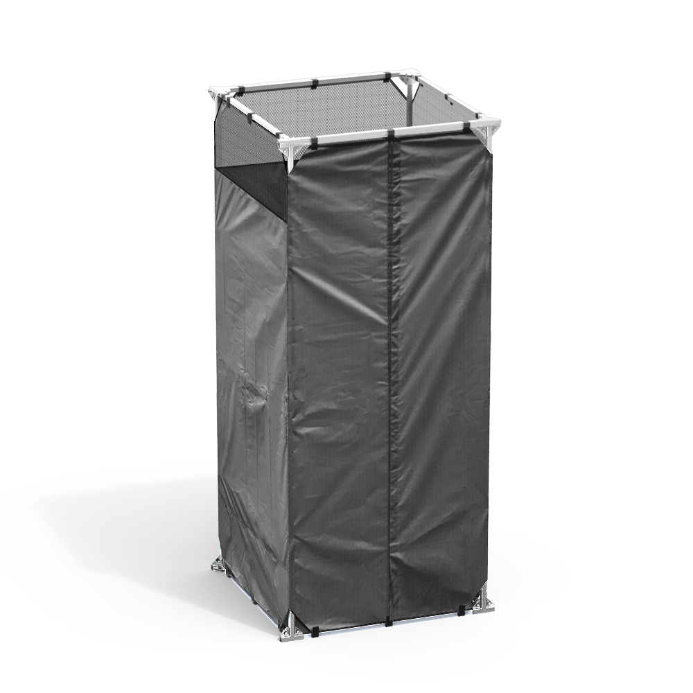 Разборная душевая кабина для дачи серого цвета фото 2