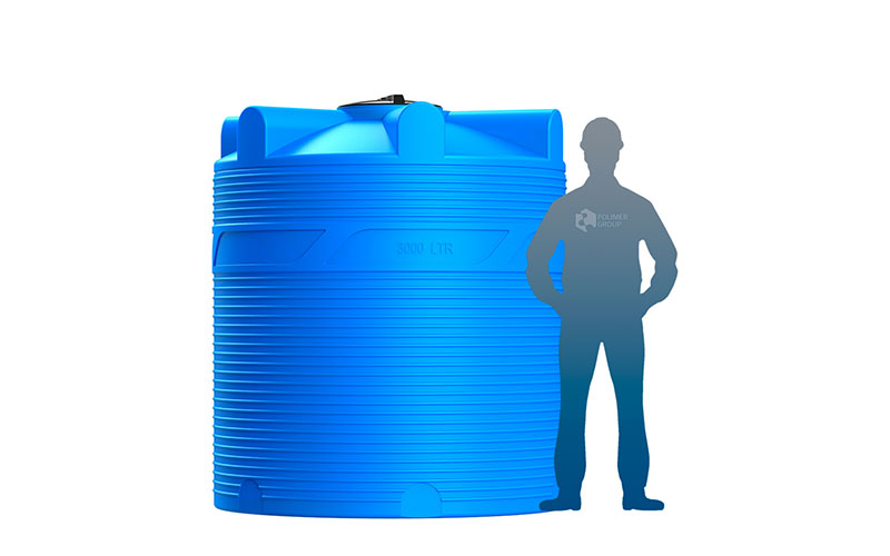 Пластиковая цилиндрическая емкость 3000 литров