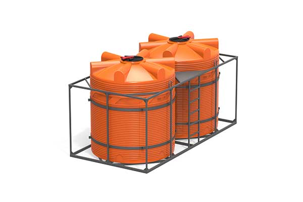 Пластиковая емкость КАС в обрешетке