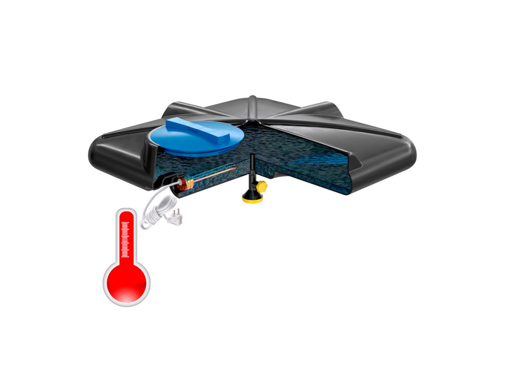 плоский душевой бак с лейкой