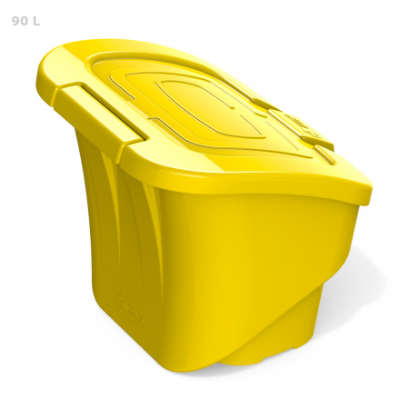 Желтый ящик для соли, реагентов 90 литров - закрытый сзади Желтый ящик для соли, реагентов 90 литров - закрытый сзади