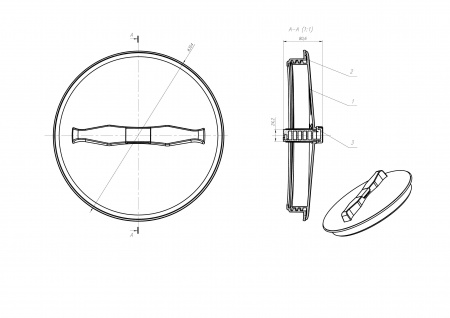 Крышка с дыхательным клапаном 350 мм чертеж