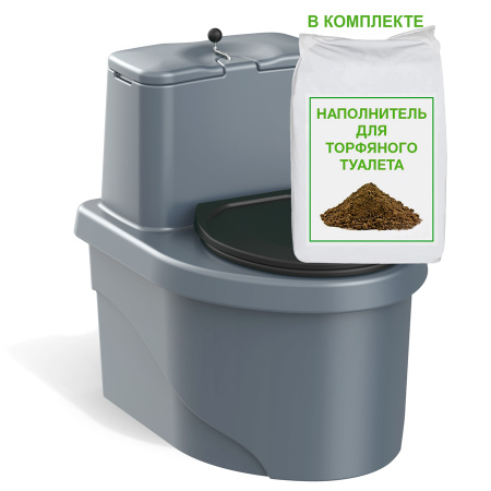 Торфяной биотуалет РОСА серого цвета фото 12