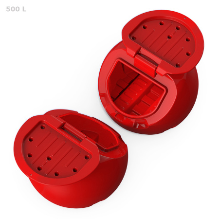 Ящик для соли, реагентов 500 литров PREMIUM с открытой крышкой вид сверху спереди и сзади