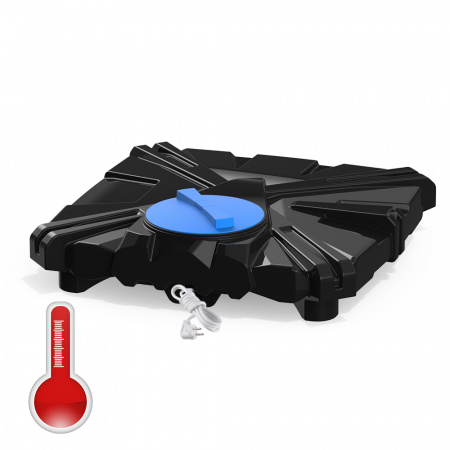 Бак душевой «РОСА» 110 литров с подогревом с синей крышкой - фото 1