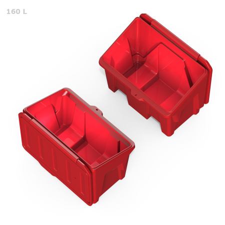 Ящик для песка 160 литров - фото с открытой крышкой сверху №2