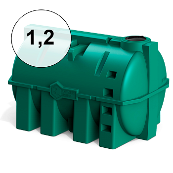 Горизонтальная емкость G 10000 литров усиленная 1,2 (зеленый)