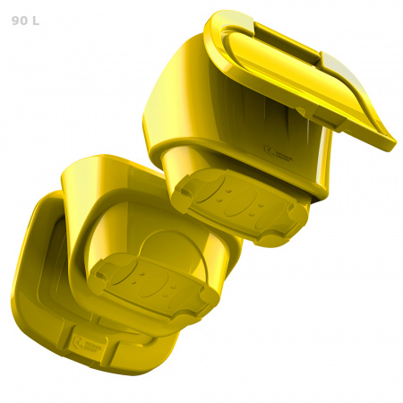 Желтый ящик для соли, реагентов 90 литров - открытый снизу Желтый ящик для соли, реагентов 90 литров - открытый снизу