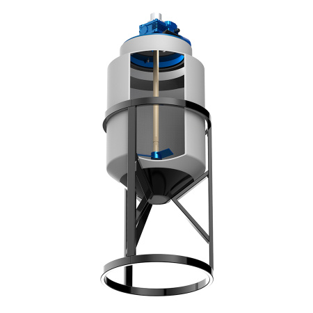 Емкость K 100 литров с лопастной мешалкой вид снизу разрез фото 6