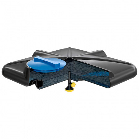 Бак душевой «РОСА» 130 литров в разрезе