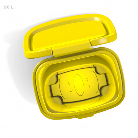 Желтый ящик для соли, реагентов 90 литров - открытый сверху Желтый ящик для соли, реагентов 90 литров - открытый сверху