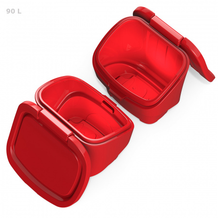 Красный ящик для соли, реагентов 90 литров - открытый сверху Красный ящик для соли, реагентов 90 литров - открытый сверху