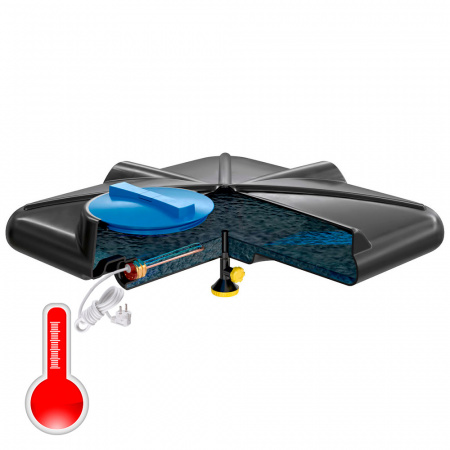 Бак душевой «РОСА» 110 литров с подогревом фото с разрезом