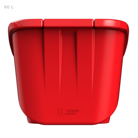 Красный ящик для соли, реагентов 90 литров - закрытый сзади Красный ящик для соли, реагентов 90 литров - закрытый сзади