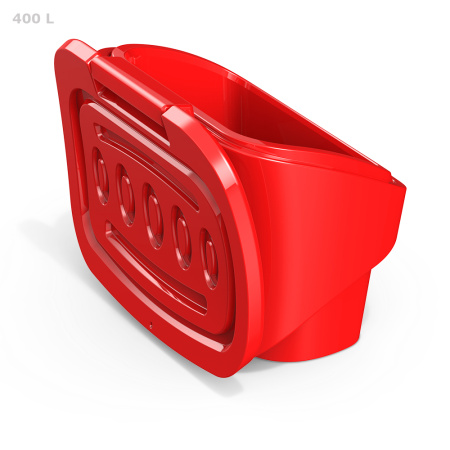 Ящик для песка 400 литров - фото с открытой крышкой сзади