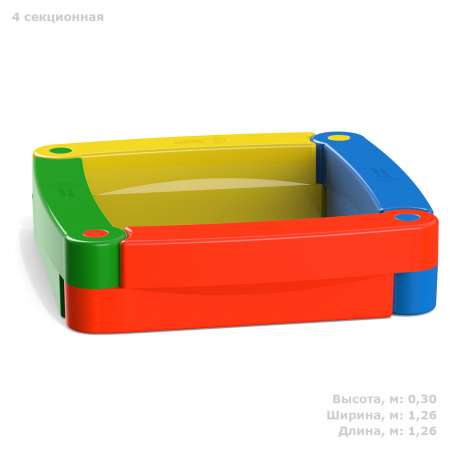Песочница 4 секционная фото с габаритами 