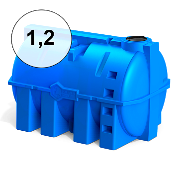 Горизонтальная емкость G 10000 литров усиленная 1,2 (синий)