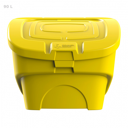 Желтый ящик для соли, реагентов 90 литров - закрытый спереди Желтый ящик для соли, реагентов 90 литров - закрытый спереди