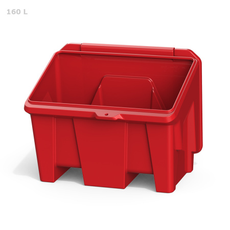 Ящик для песка 160 литров - фото с открытой крышкой спереди