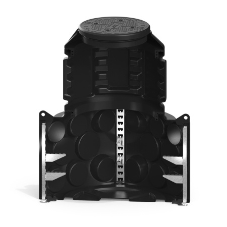 Колодец КН 1000 H1400 с крышкой D 560 мм фото с габаритами 