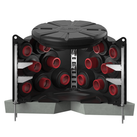 Колодец КН 1000 H800 с крышкой D 780 мм колодец в разрез анкерение трубы