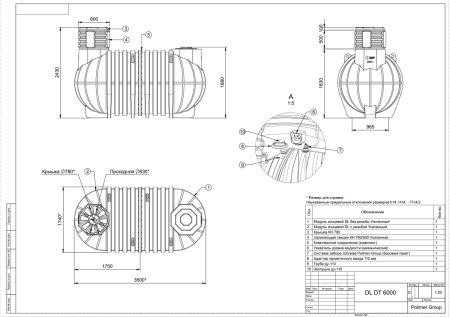 Чертеж емкости DL DT 6000 - Polimer-Group Чертеж емкости DL DT 6000 - Polimer-Group
