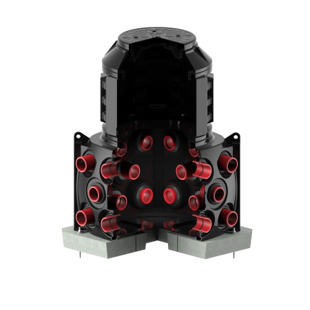 Колодец КН 1000x1000 H1400 с крышкой D560 мм фото в разрез трубы анкерение