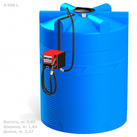 Мини АЗС V 6000 с колонкой PIUSI картинка с габаритами