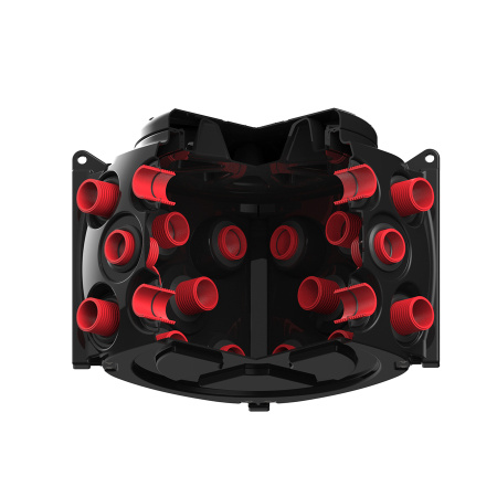 Колодец КН 1000x1000 H800 с крышкой D780 мм в разрез с трубами вид сверху