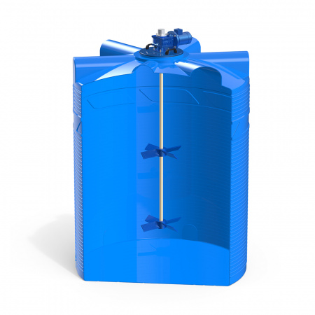 Емкость V 6000 литров с лопастной мешалкой в разрезе фото 1