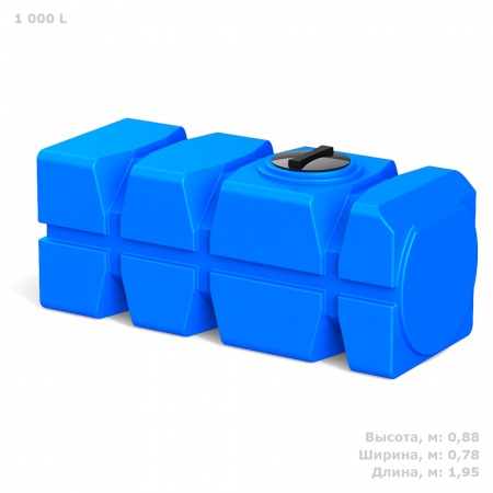 емкость для воды FG 1000 (350) литров синий фото с габаритами